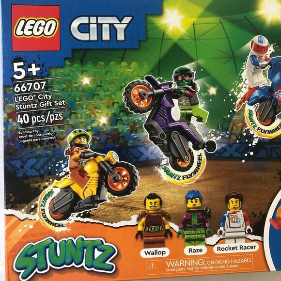 LEGO City Stuntz Set 3 Minifigures 3 Bikes and Carrying Case 66707 New i… - Picture 3 of 5